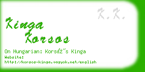 kinga korsos business card